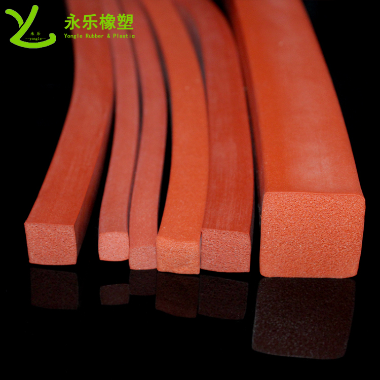 擠出硅膠密封條，耐高溫發(fā)泡硅膠條，阻燃硅膠發(fā)泡條