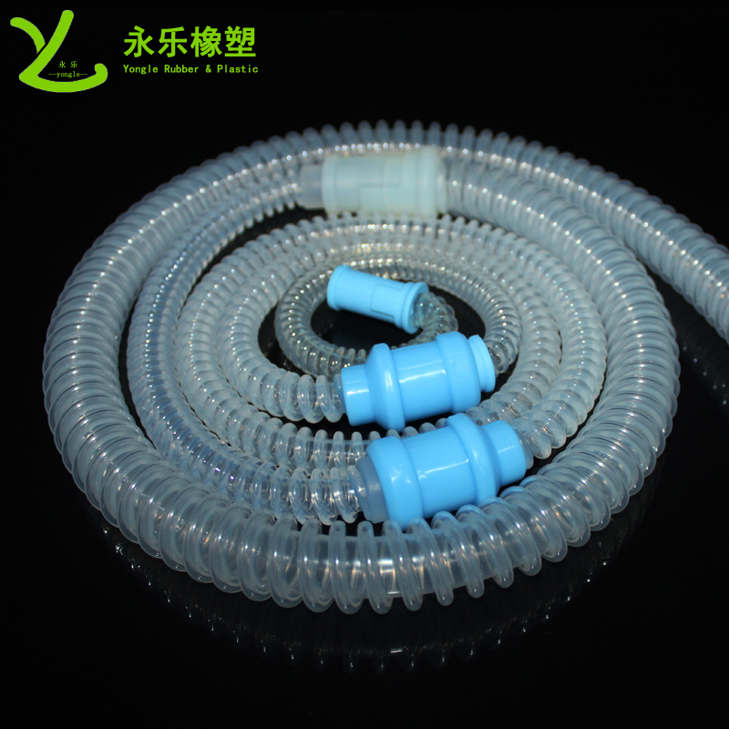 呼吸機硅膠波紋管，透明硅膠波紋管，擠出波紋硅膠管
